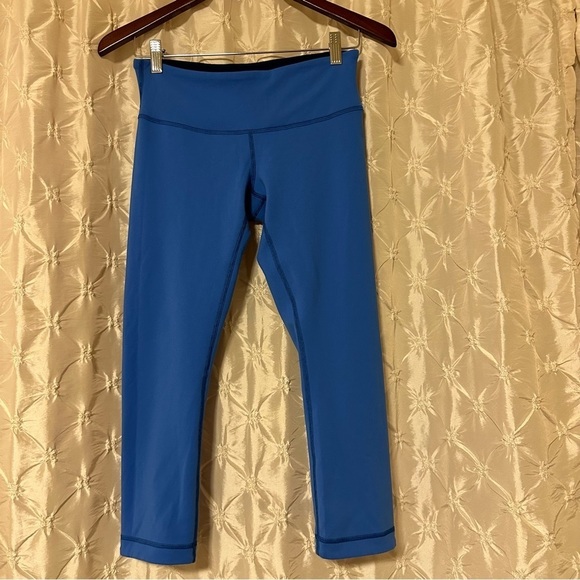 Lululemon Wunder Under Crop Leggings Reversible Blue - Picture 12 of 15